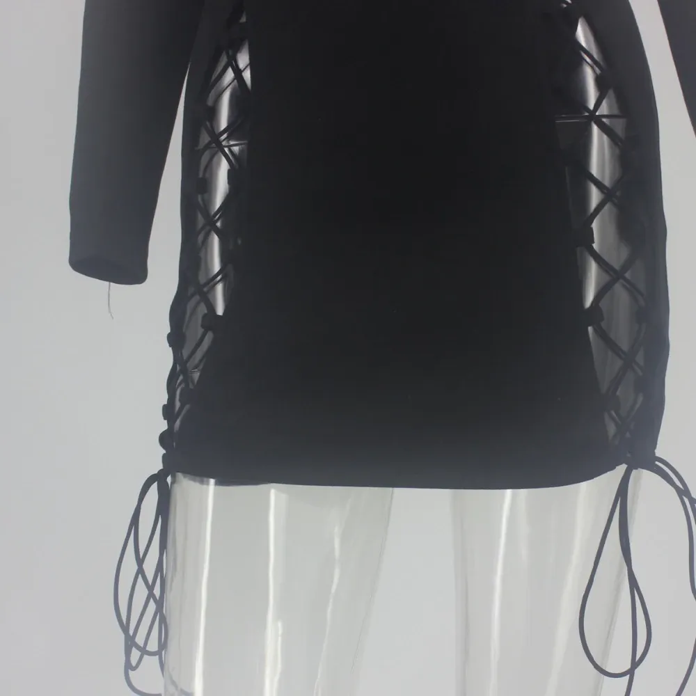 Women's Sheath V-Neck Long-Sleeved Mini Dress