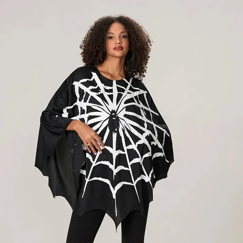 Women's Spider Web Cape Black