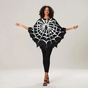 Women's Spider Web Cape Black