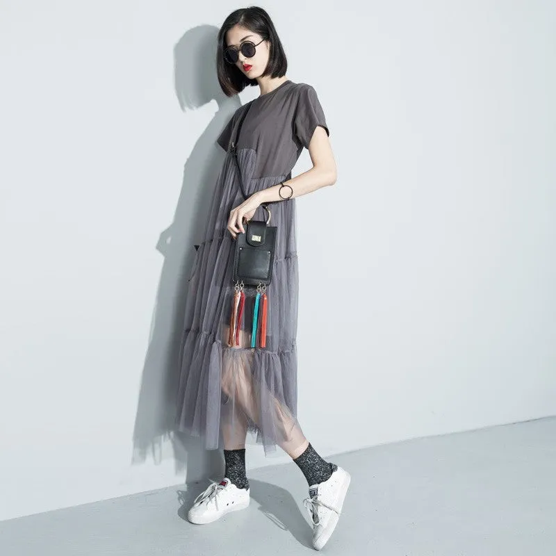 Women's Spring O-Neck Short-Sleeved Dress