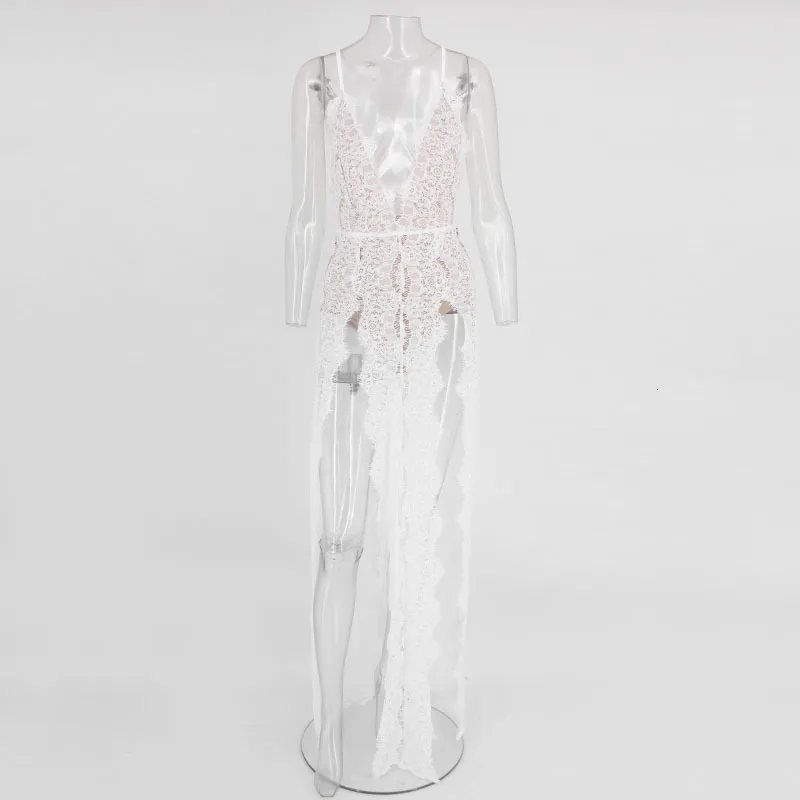 Women's Spring/Summer Lace Sheath Backless Long Dress