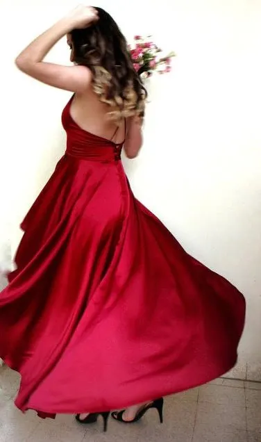 Women's Summer Asymmetrical Deep V-Neck Crisscross Backless Maxi Dress