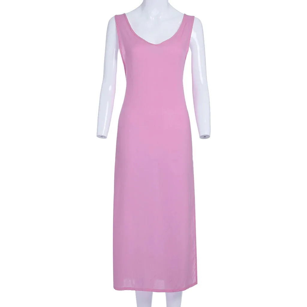 Women's Summer Beach Sleeveless Long Dress