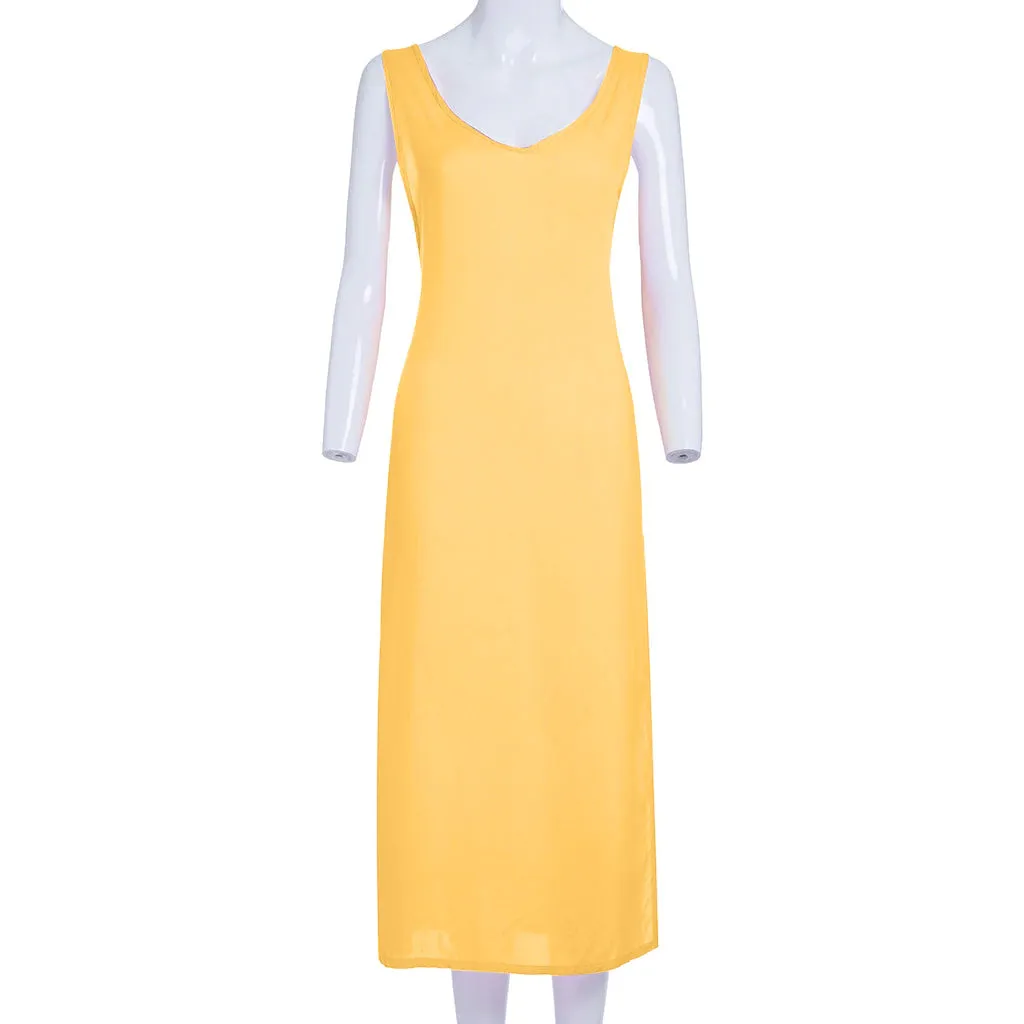 Women's Summer Beach Sleeveless Long Dress