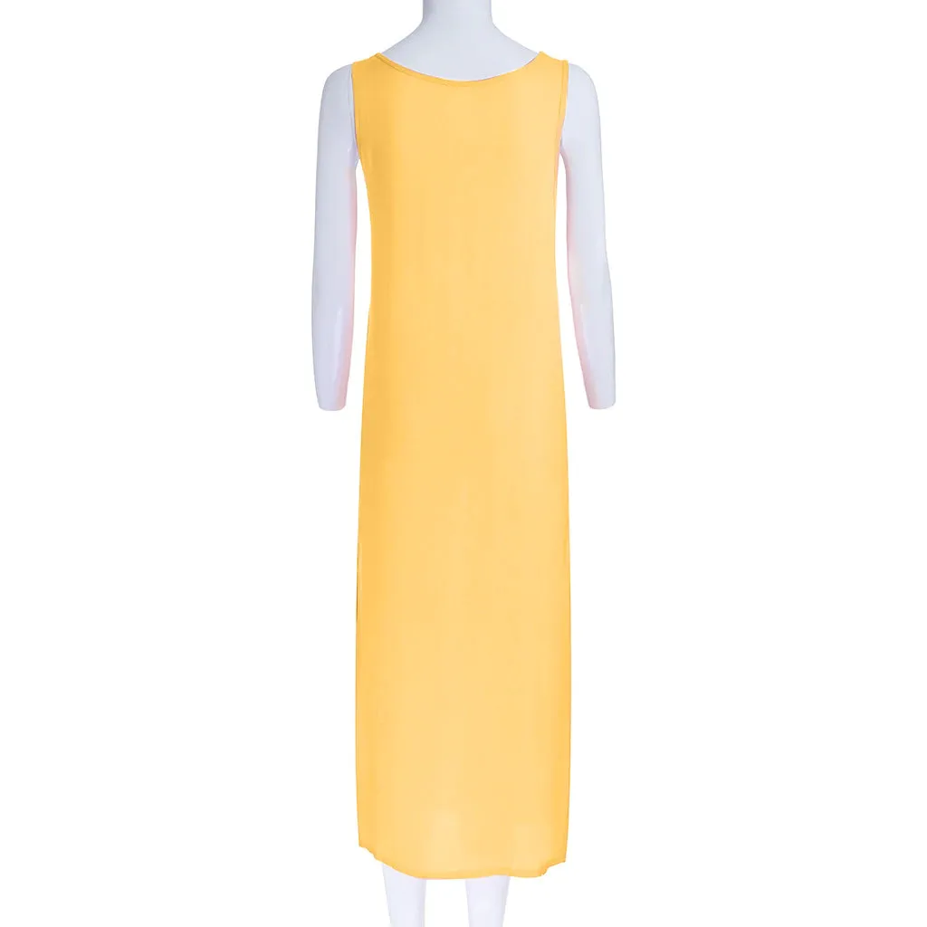 Women's Summer Beach Sleeveless Long Dress