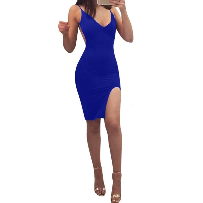 Women's Summer Casual Backless Sheath Mini Dress