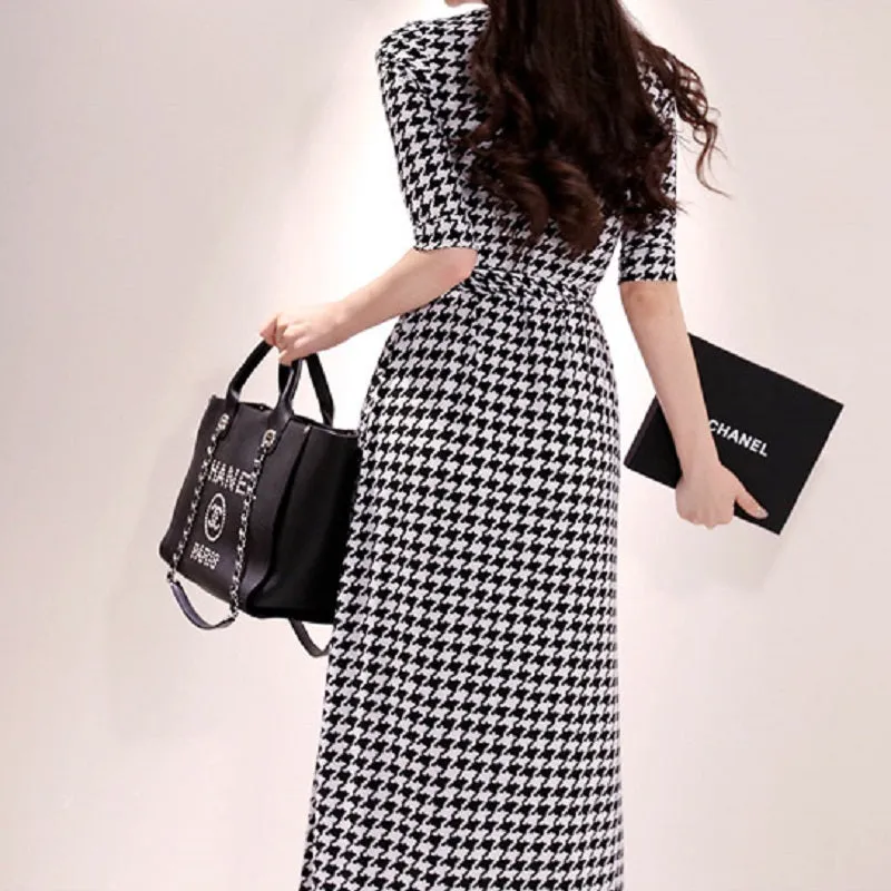 Women's Summer Casual High-Waist Long V-Neck Dress