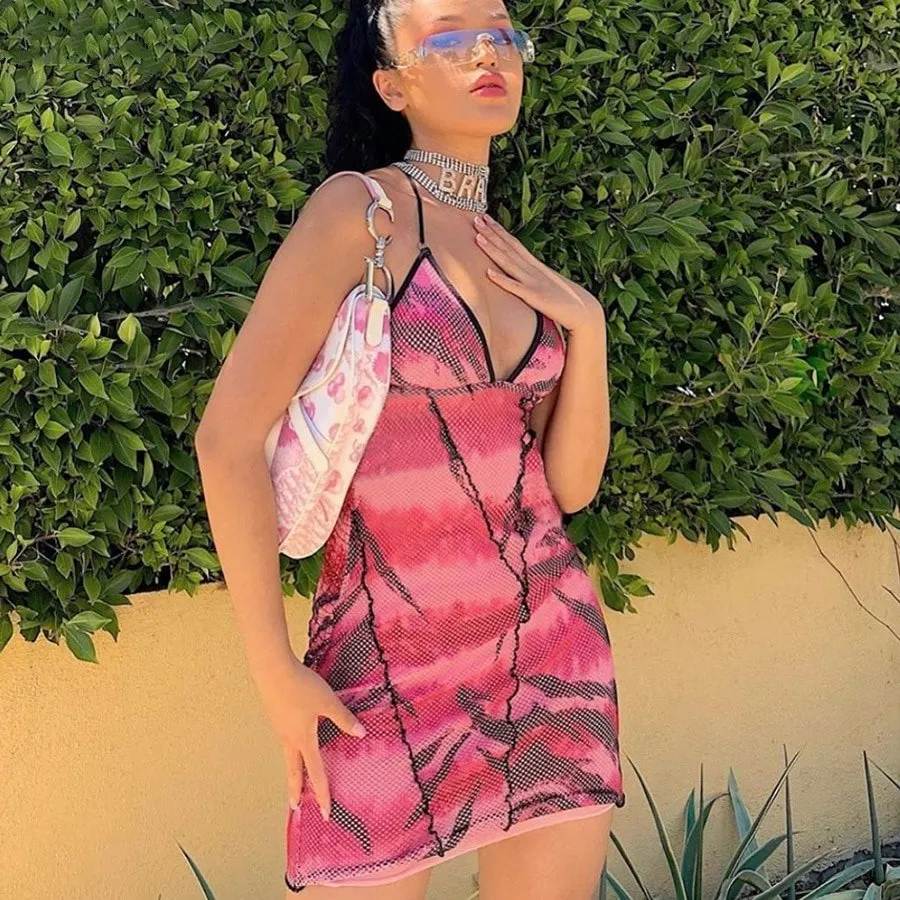 Women's Summer Casual Mesh Sleeveless Mini Dress