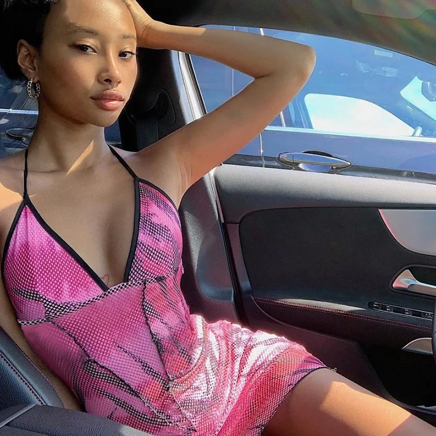 Women's Summer Casual Mesh Sleeveless Mini Dress