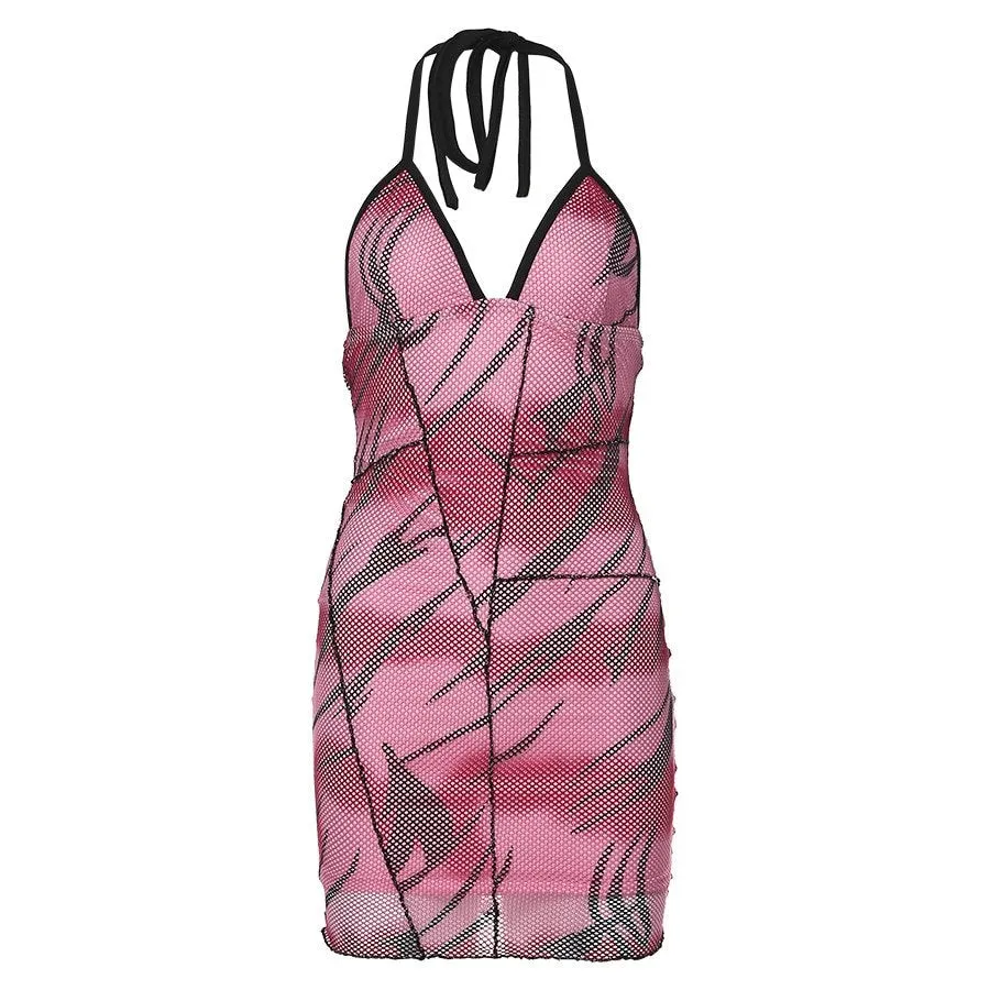 Women's Summer Casual Mesh Sleeveless Mini Dress