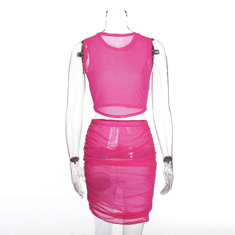 Women's Summer Casual Transparent Mesh Two-Piece Dress
