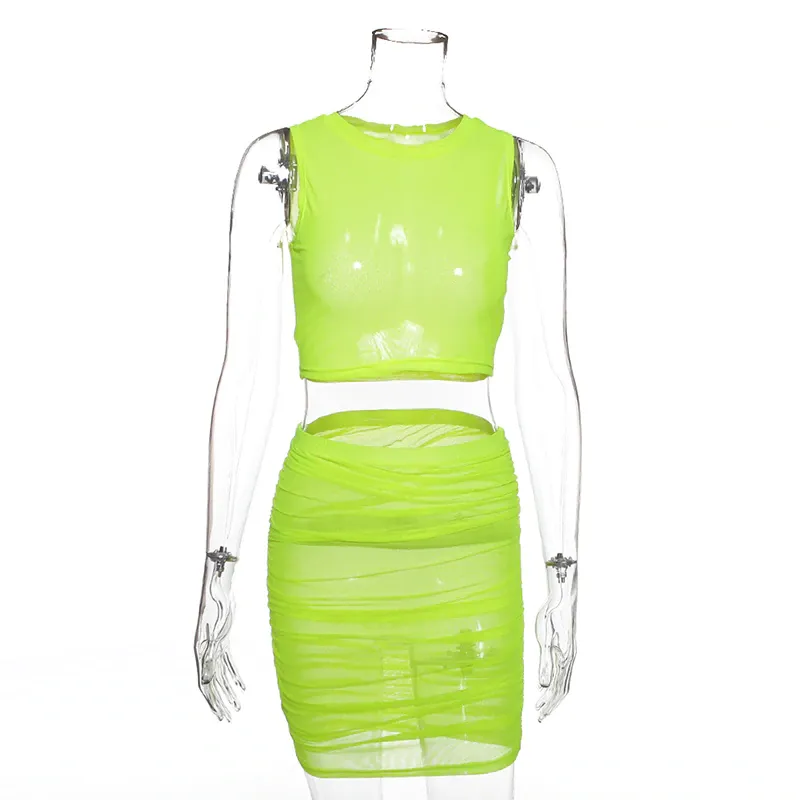 Women's Summer Casual Transparent Mesh Two-Piece Dress