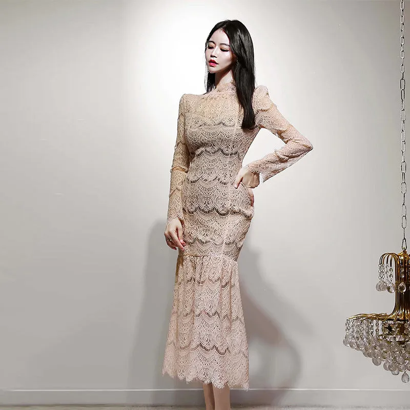 Women's Summer Lace Sheath Long Dress