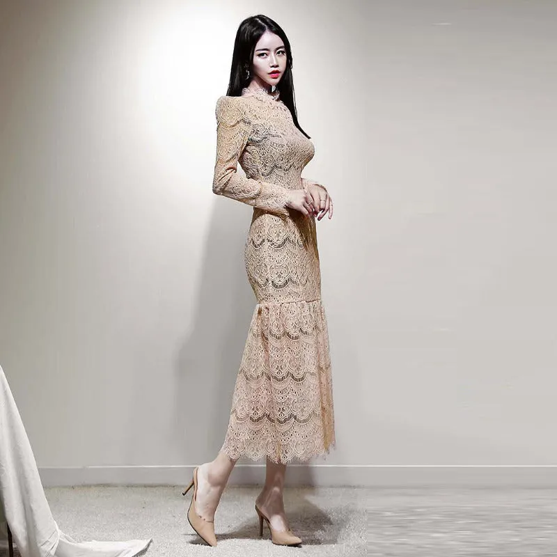 Women's Summer Lace Sheath Long Dress