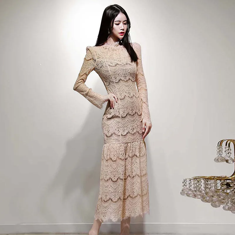 Women's Summer Lace Sheath Long Dress