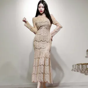 Women's Summer Lace Sheath Long Dress