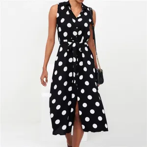 Women's Summer Long Polka Dot Chiffon Dress