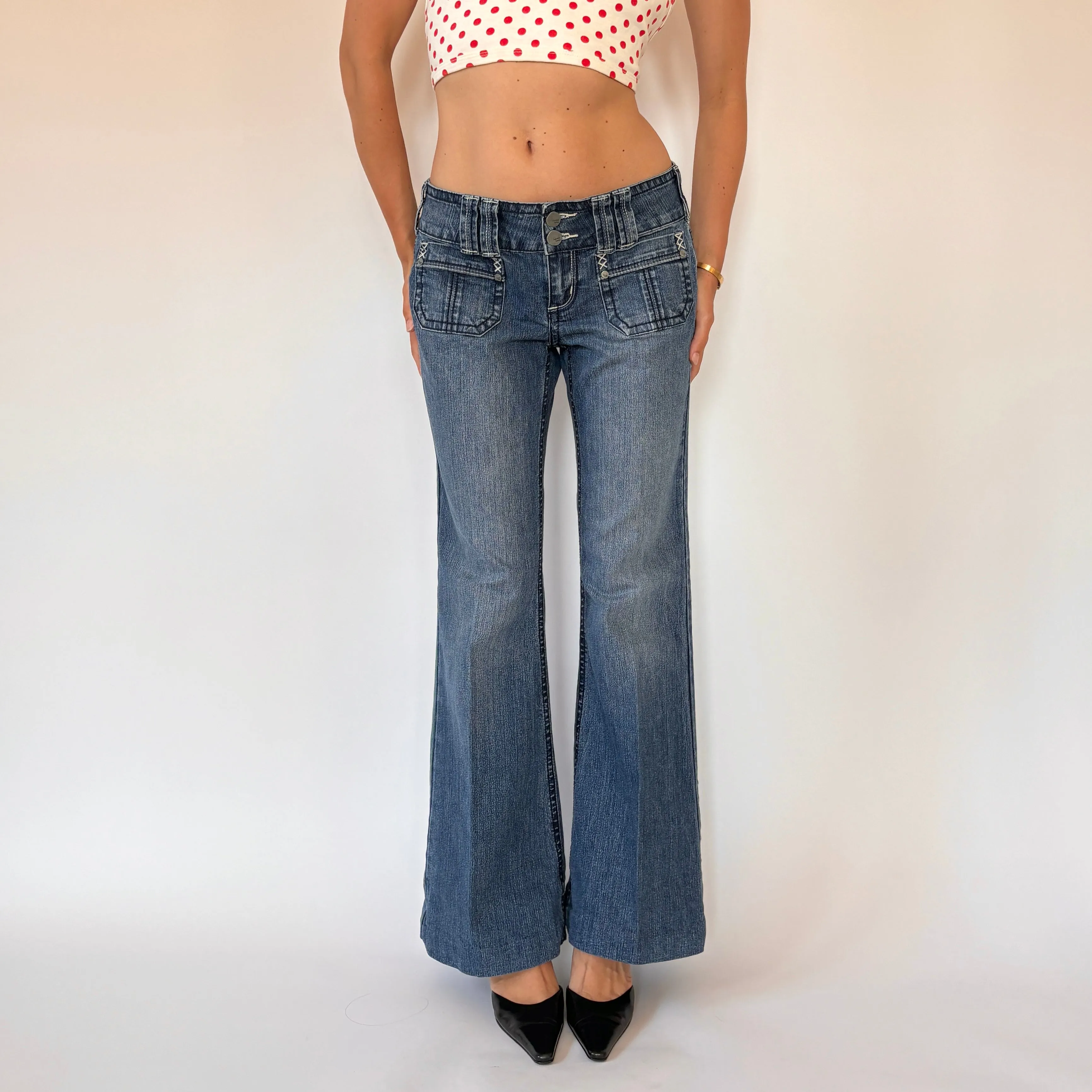 Y2K Low Rise Flare Jeans (M/L)